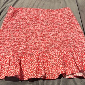 French Connection Red and White Mini Skirt
